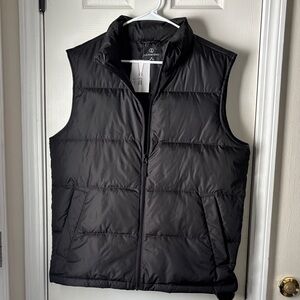 Lands' End Men's Black Quilted Puffer Vest